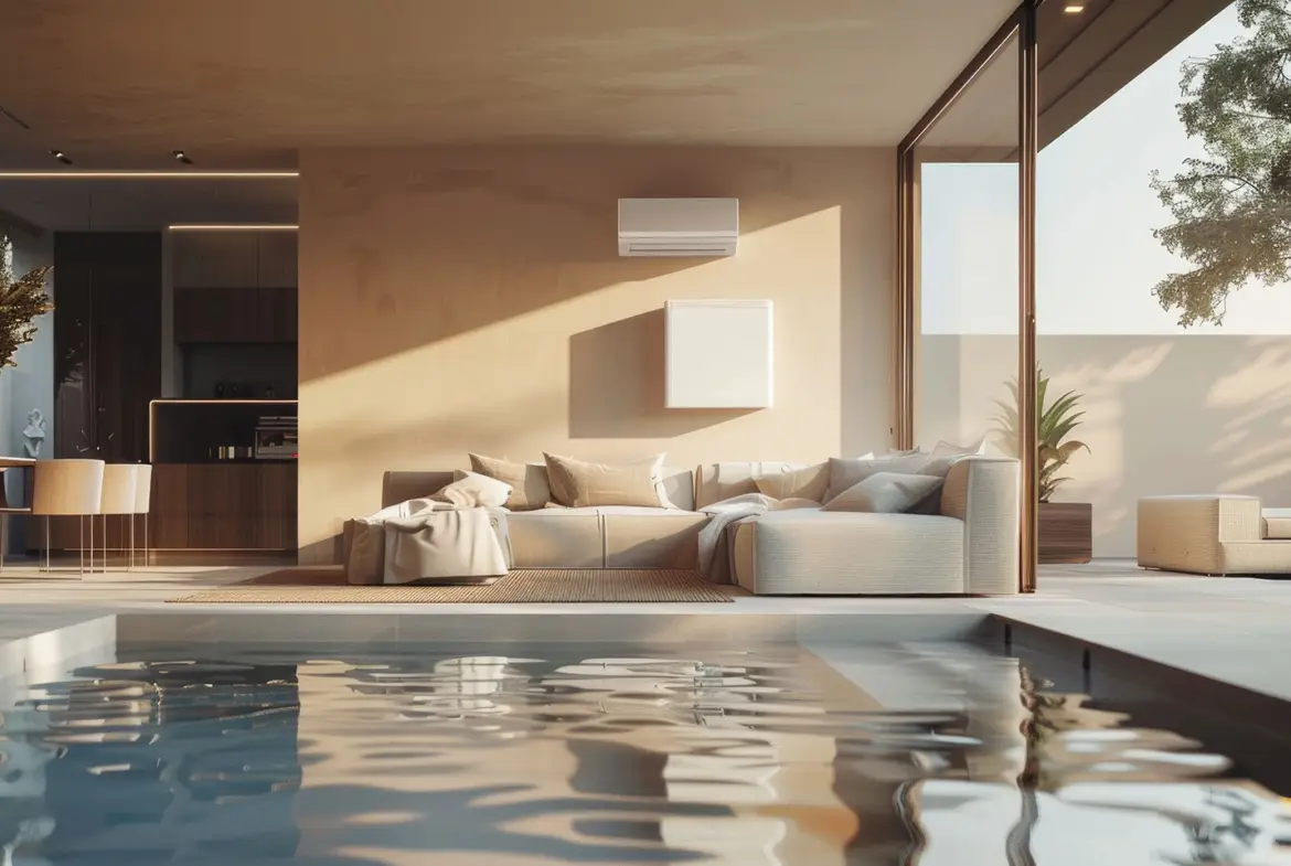 Interior de casa de lujo con piscina privada y diseño contemporáneo | BRBR Enterprises